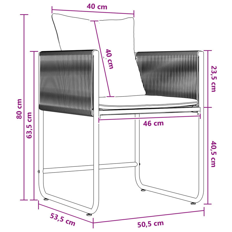 Patio Dining Set Table,, 5, 73 cm H x 140 cm W x 70 cm D, 4