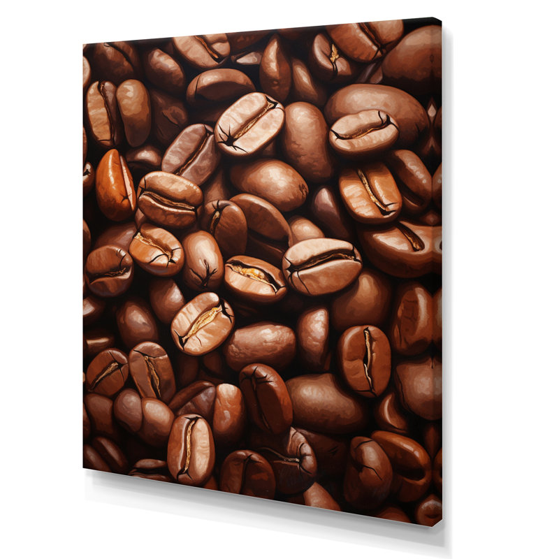 Aliments rôtis, grains de café iv encadré sur toile, H 20 po x l 12 po x P 1 po, Toile tendue