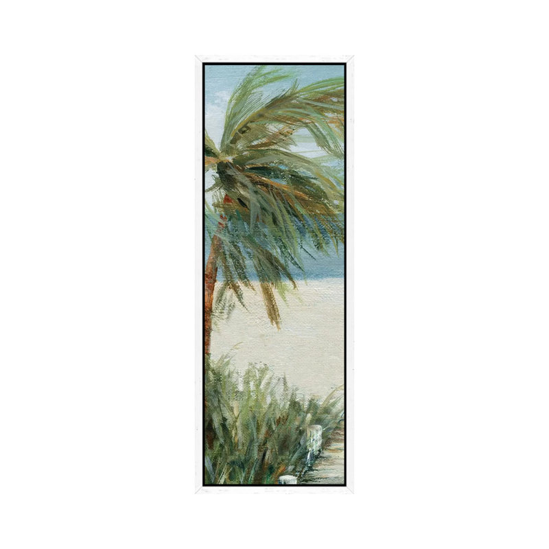Beach Walk I - Panoramic Print on Canvas, 152.4 cm H x 50.8 cm W, White Framed