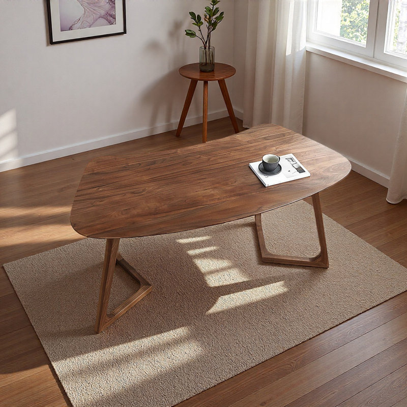 Modern Light-Luxury  Walnut Wood Desk, 29.5" H x 63" W x 27.6" D