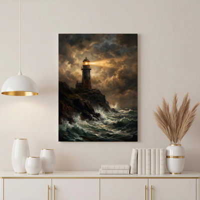 «Gallery Wrap», art mural sur toile pour le salon, la chambre à coucher, le bureau ou le vestibule - décoration murale décorative avec mers orageuses
