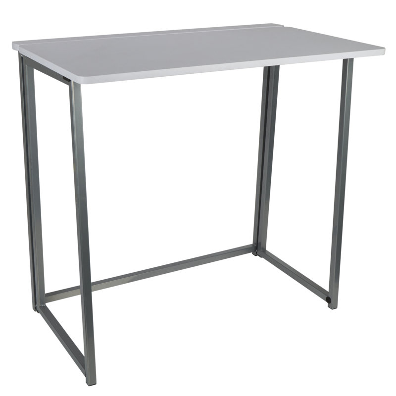Ebern Designs Foldable Desk, White/Grey