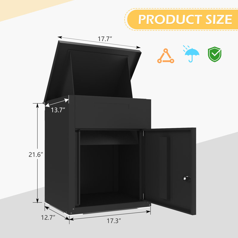 Boîtes de livraison express pour l'extérieur, Noir, H 21,6 po x l 17,7 po x P 13,7 po
