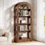 Bibliothèque cintrée à 5 niveaux de 180 cm de hauteur, tablette ouverte moderne pour bureau, chambre ou salon-898396781