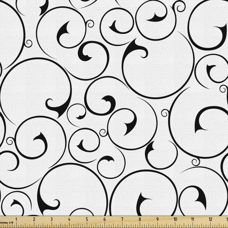 fab_78851_Ambesonne tissu noir et blanc, l 36 po x L 58 po