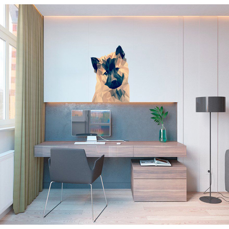 Adhésif décoratif chien polygonal, H 28 po x l 22 po