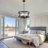 4-Light 20 inch Dimmable Farmhouse Industrial Drum Chandelier with Cylinder Clear Glass Shade, Convertible Semi-Flush Mount Light-651278902