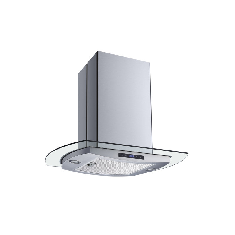 Hotte pour îlot de cuisine convertible 30 pouces 500 CFM en acier inoxydable