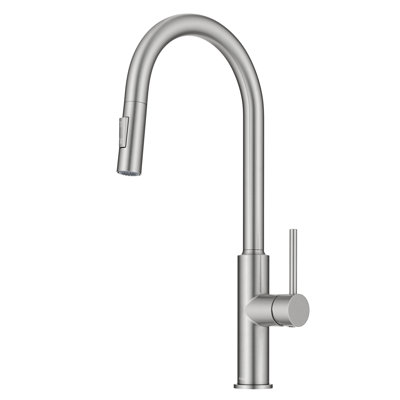 Robinet de cuisine extérieure KRAUS Oletto en acier inoxydable de qualité marine T-316 avec douchette extractible