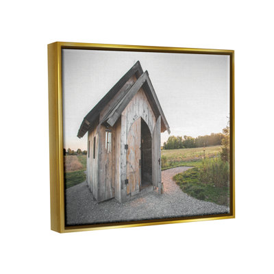 "Cabin at Sunset", art mural encadré par Donnie Quillen