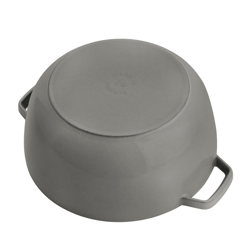 Staub Cast Iron Round Cocotte, Dutch Oven, 5.5-Quart, Serves 5-6, Made In France, Peony Pink, Graphite Gray