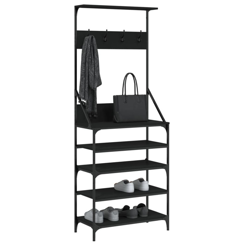 Belkaya 8 Pair Shoe Rack, Black