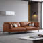 Canapé modulaire orange en cuir véritable-19898615
