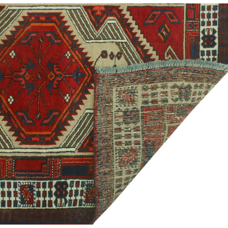 One-of-a-Kind 3'3" x 10'5" 1980s Runner Wool Area Rug in Brown and Green