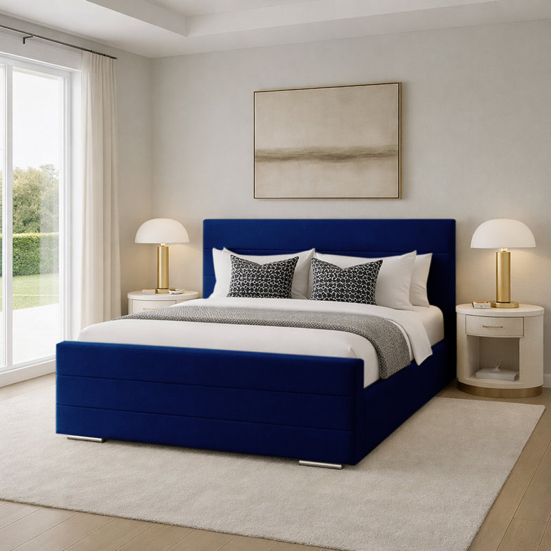Upholstered Bed, Double (4'6), Marine