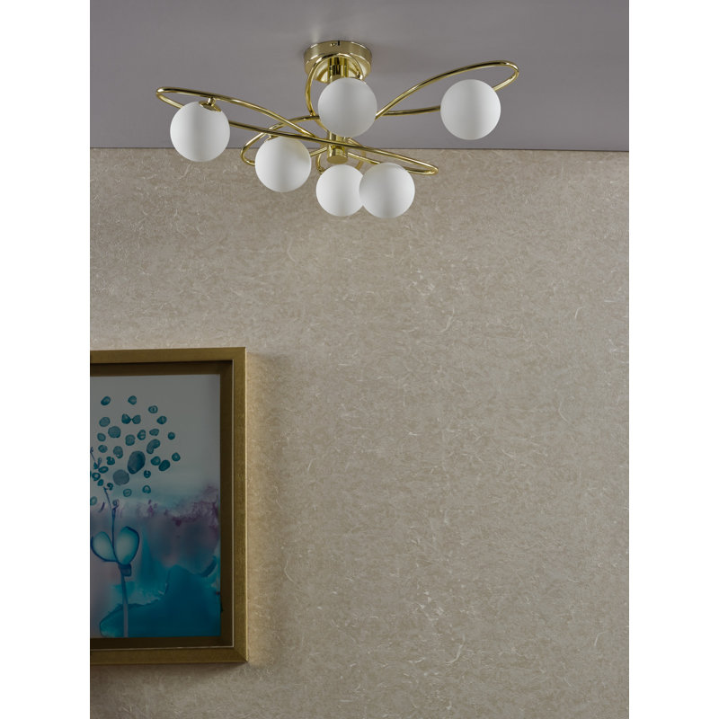 Rochdale Glass Semi Flush Mount, Gold, Opal