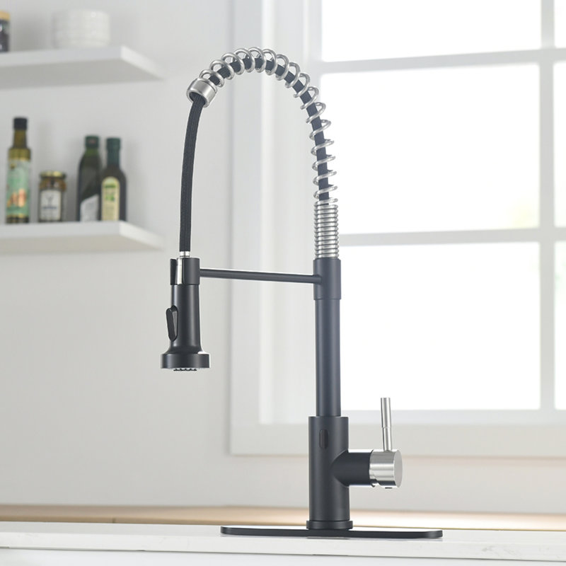 Touchless Kitchen Faucet,Hands Free Automatic Smart Kitchen Faucet, Black/Silver