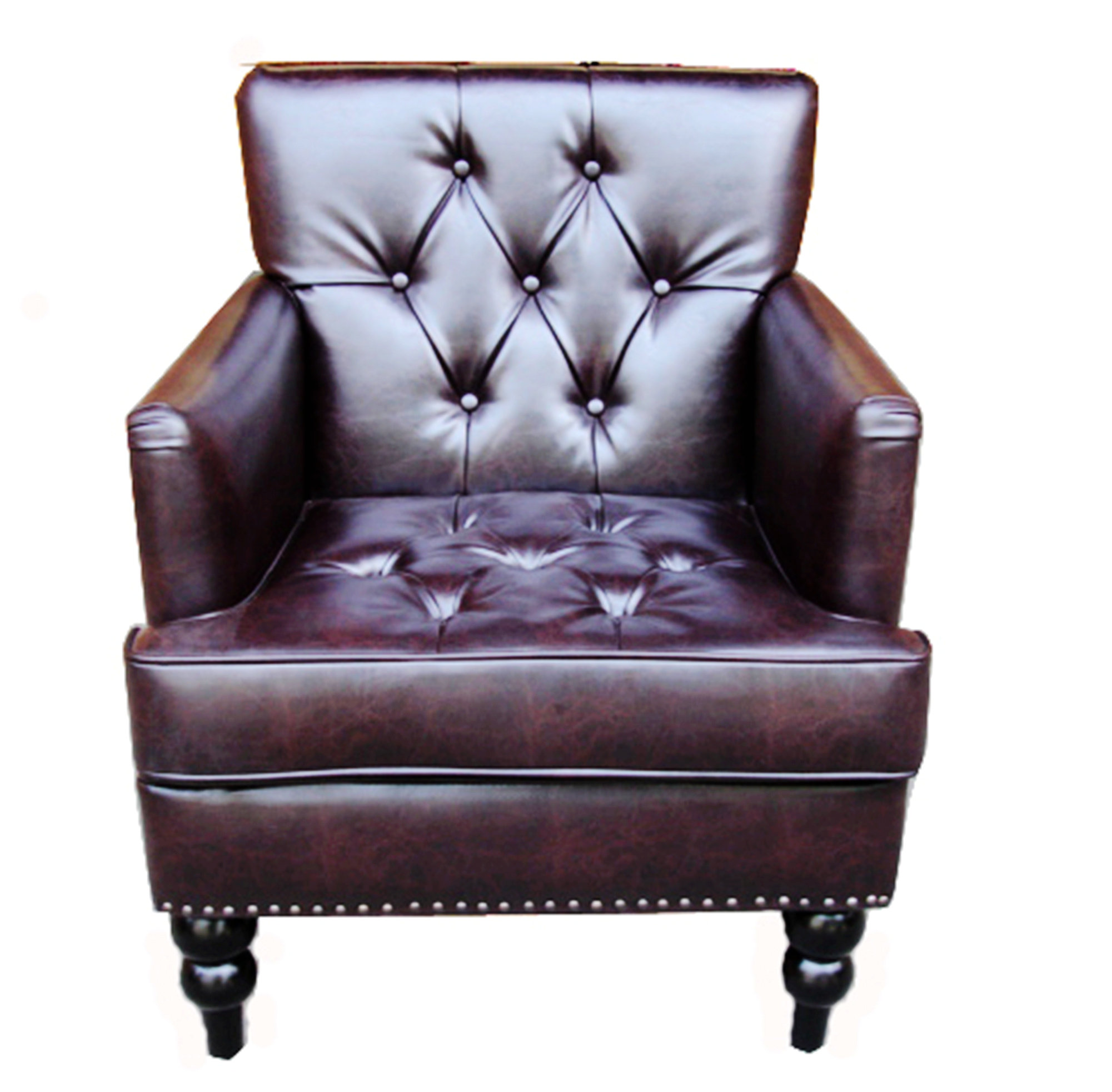 Alcott Hill® Tufted Club Chair with Faux Leather Easy to Assemble Wayfair