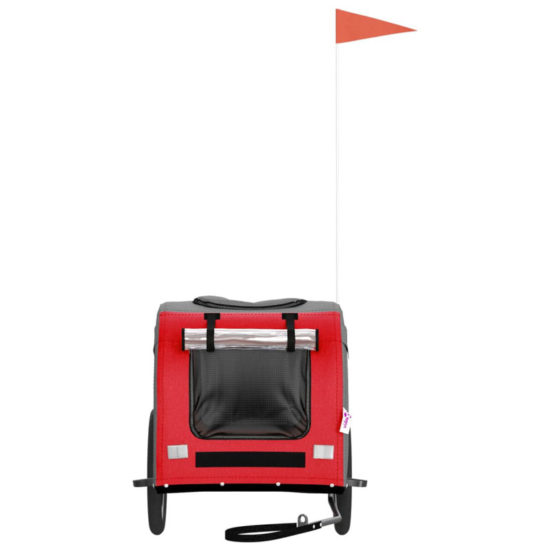 Pet Bike Trailer Oxford Fabric and Iron, 66cm H x 125cm W x 64cm D, Red
