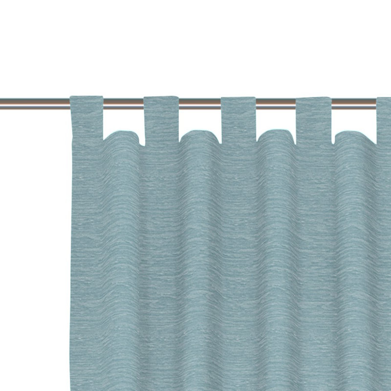 Polyacrylic Opaque Tab Top Curtain Panel, Light blue, 132cm Width x 385cm Drop