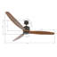 Ventilateur de plafond rustique en bois de 152 cm (60 po) avec télécommande, ventilateur de plafond à courant continu écoénergétique, silencieux, pales en koa à débit d'air élevé-1076750477