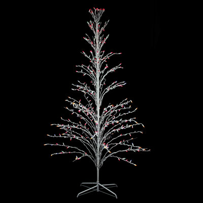 4' White Lighted Christmas Cascade Twig Tree Outdoor Yard Art Decoration - Multi Lights
