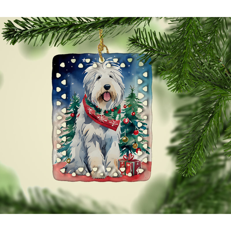 Ornement en porcelaine de Noël Old English Sheepdog, Old English Sheepdog 3548