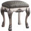 Tabouret de coiffeuse gris avec accents blanc os rétro, pour une chambre à coucher tranquille, confort