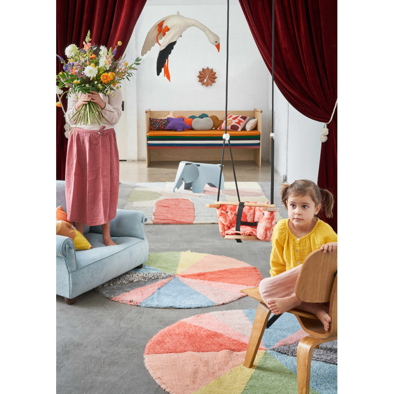 Donna Wilson Hand Tufted Wool Area Rug in Brown/Red/Blue