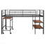 Lit mezzanine simple en métal avec bureau et tablettes, conception compacte pour les petites pièces et multifonctionnel-188080349