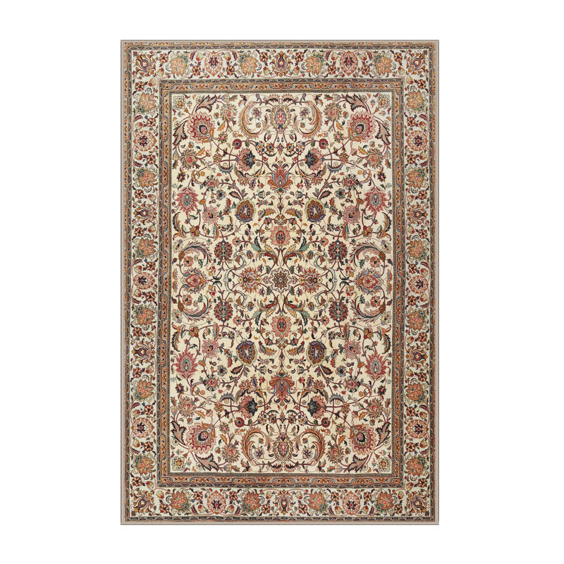 Tapis beige/noir traditionnel O'Carroll, Rectangle 4 pi x 6 pi