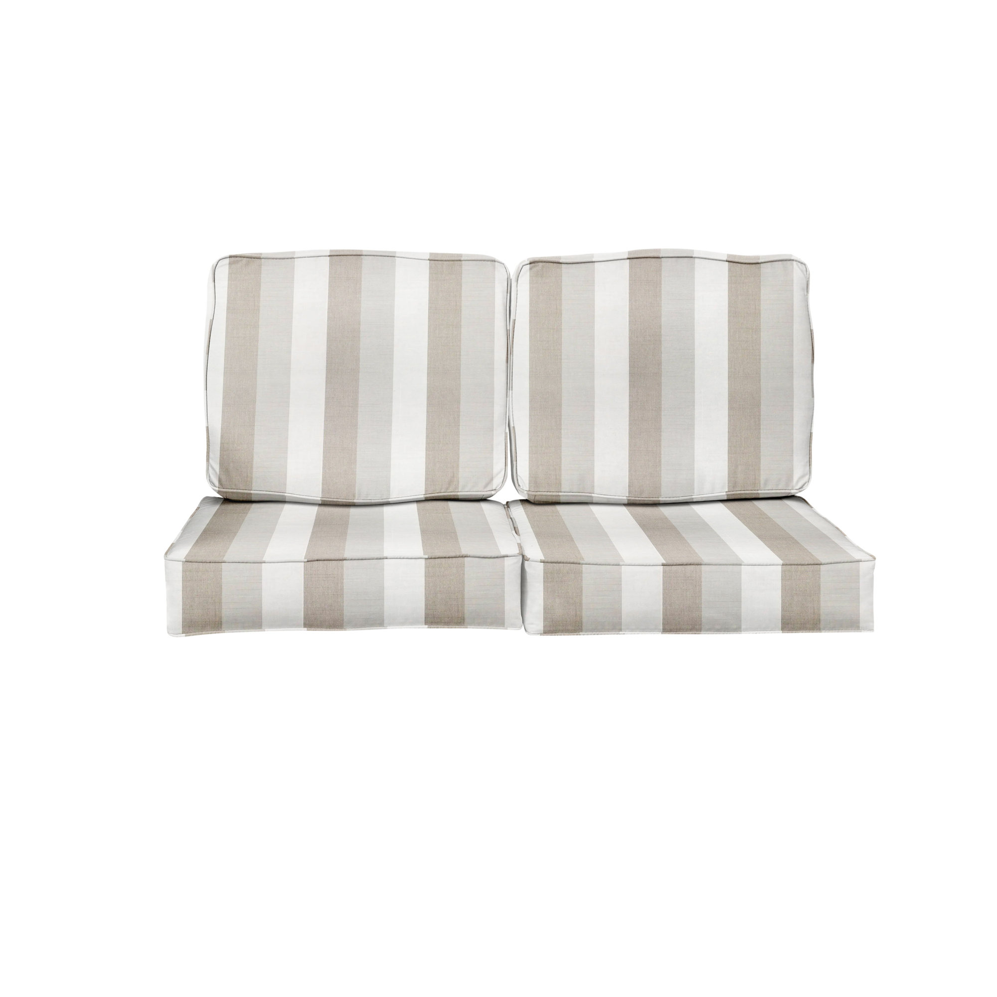 Outdoor Sunbrella Two Back and Two Seat Cushions, Brown Stripe Sunbrella®, 29" W x 18" D