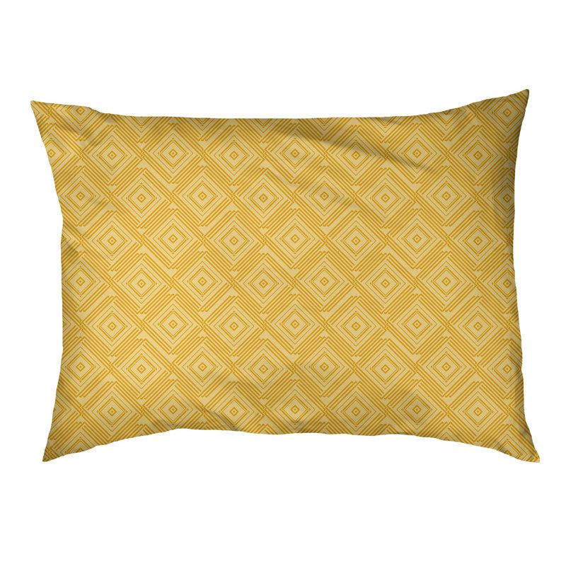 Coussin extérieur à labyrinthe carré Byrge, Très grand (l 52 po x P 42 po x H 17 po), Jaune