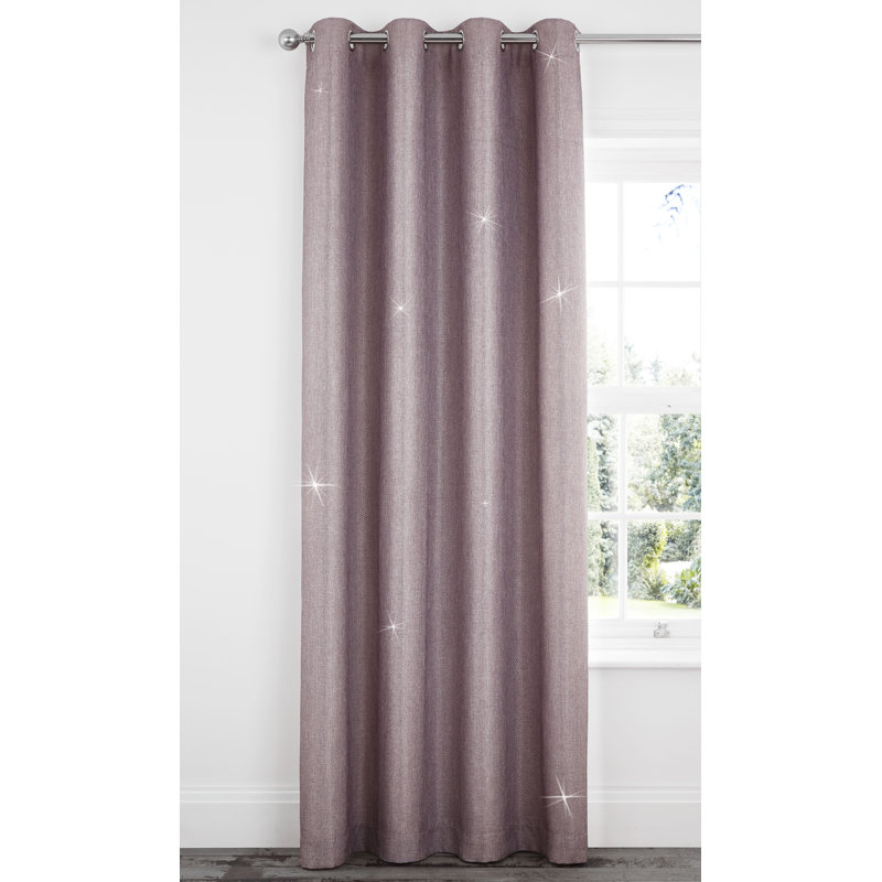 Glamour Weave Eyelet Room Darkening Curtains, Heather, 168 W x 137 D cm