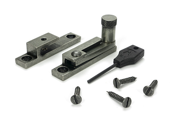 Brompton Quadrant Fastener - Narrow, Pewter Patina