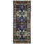 Wool Oriental Area Rug in Rust/Navy/Beige