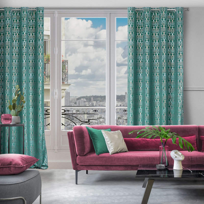Dareios Blackout Curtains Single Panel, Turquoise