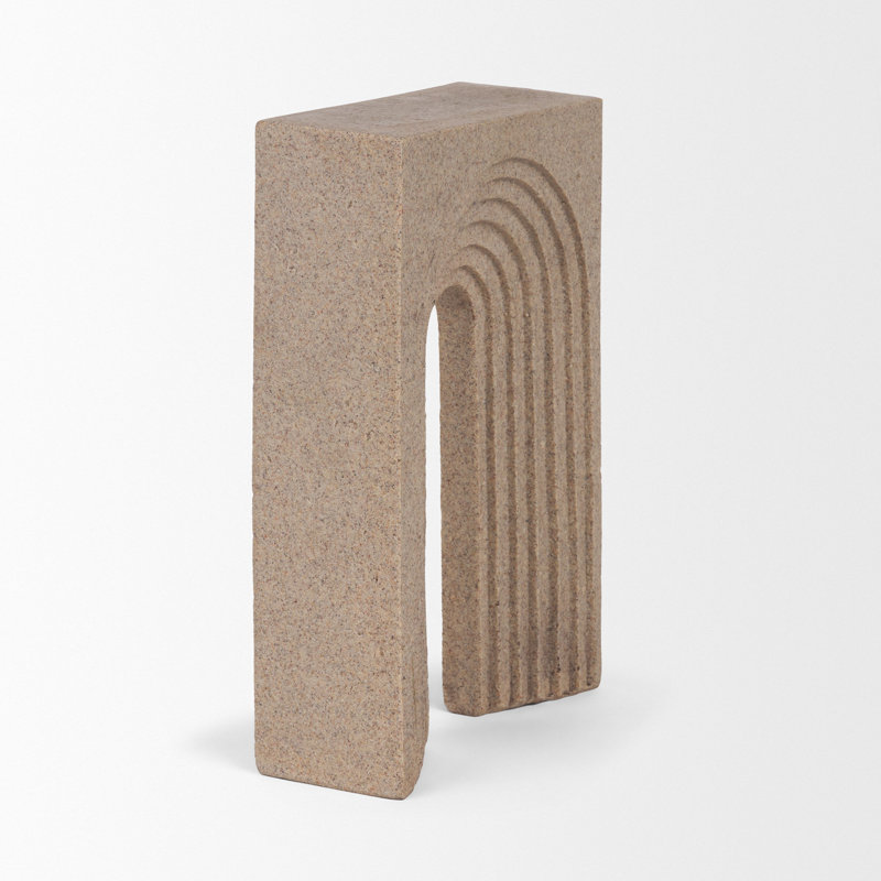Objet décoratif en béton texturé en résine, Beige, H 9,62 po x l 2,62 po x P 6,62 po