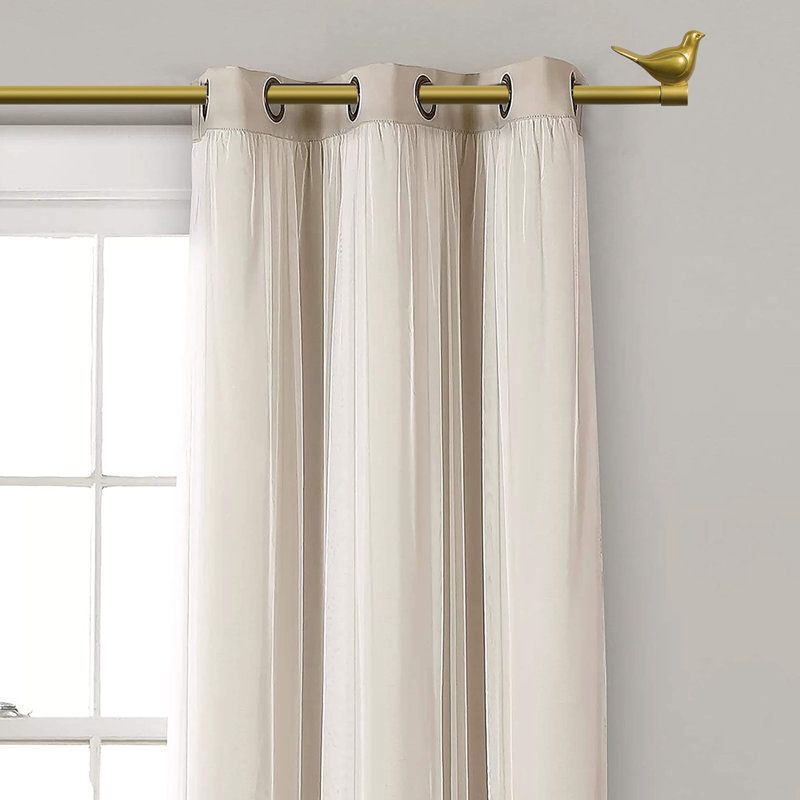 Tringle à rideaux simple ajustable 0,75 po, 28" - 48", Or