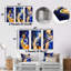 Yellow And Blue Liquid Ink River I - Abstract Liquid Ink Metal Prints Set Of 3-115808266
