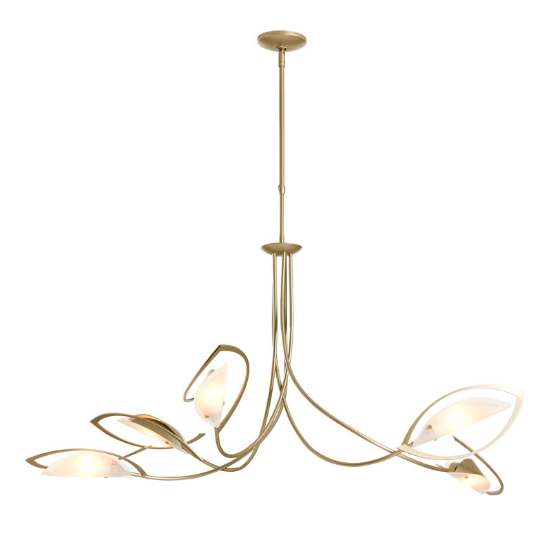 Aerial 5 - Light Unique / Statement Geometric Chandelier, 22.4" H x 47.5" W x 47.5" D, Modern Brass
