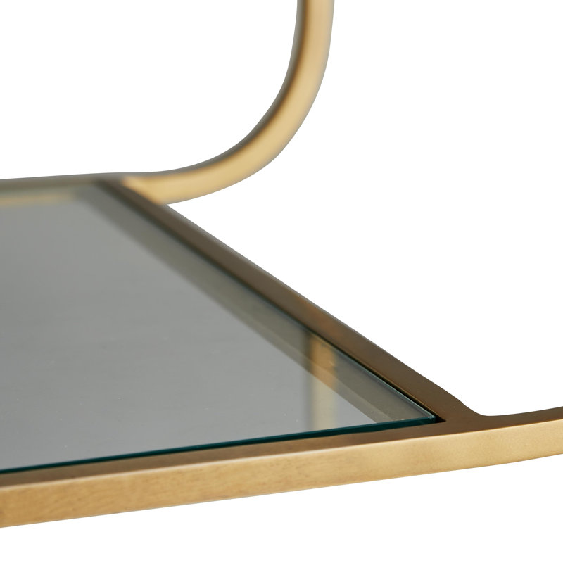 Trainor Metal Bar Cart, Antique Brass