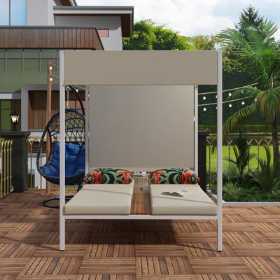 Outdoor Patio Sunbed Daybed With Cushions