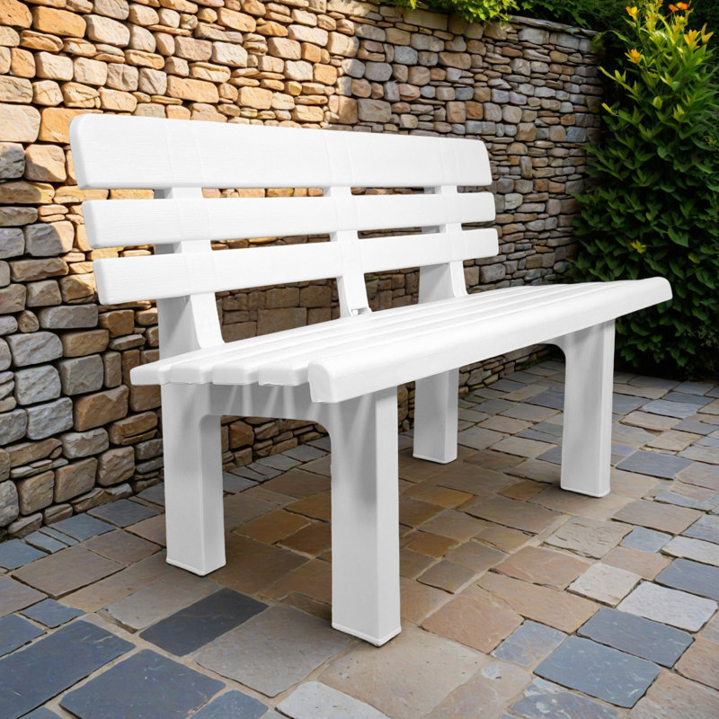 Arban Plastic Outdoor Bench, White