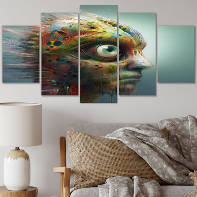 Sci-Fi Portrait Bionic Sight - reproduction d'art moderne sur toile - 5 panneaux