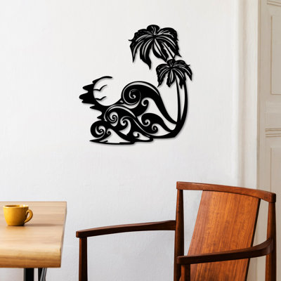 Stylish Decorative Metal Wall Accessory, Black Finish, 20.9 x 22.4 inches | 100% Metal Construction, Thickness: 0.06 inches | Lightweight at 2.2 lbs, Perfect for Modern Home Decor & Creative Spaces