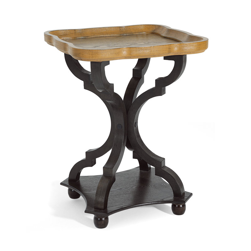 Table de bout style sablier français et noir, Brun / Noir