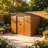 8 x 6 FT Outdoor Metal Storage Shed with Galvanized Steel Foundation Frame, Weather Resistant Utility Shed with Lockable Sliding Doors, Integrated Vents