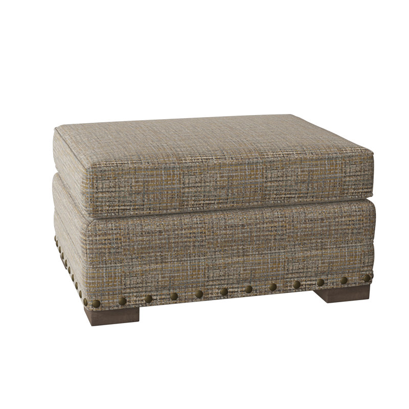 Cantor Upholstered Ottoman, Aged Gray, Taupe Velvet 1667-012