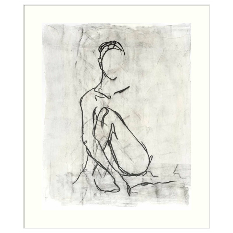 «Embellished Nude Contour S Croquis II» par Ethan Harper - reproduction de photo encadrée sur papier, H 20 po x l 17 po